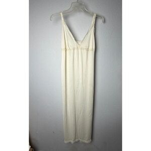 Vintage Motherhood Slip Dress‎ Women's Medium White V Neck Coquette Balletcore